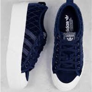 Adidas Originals Nizza platform trainers in blue